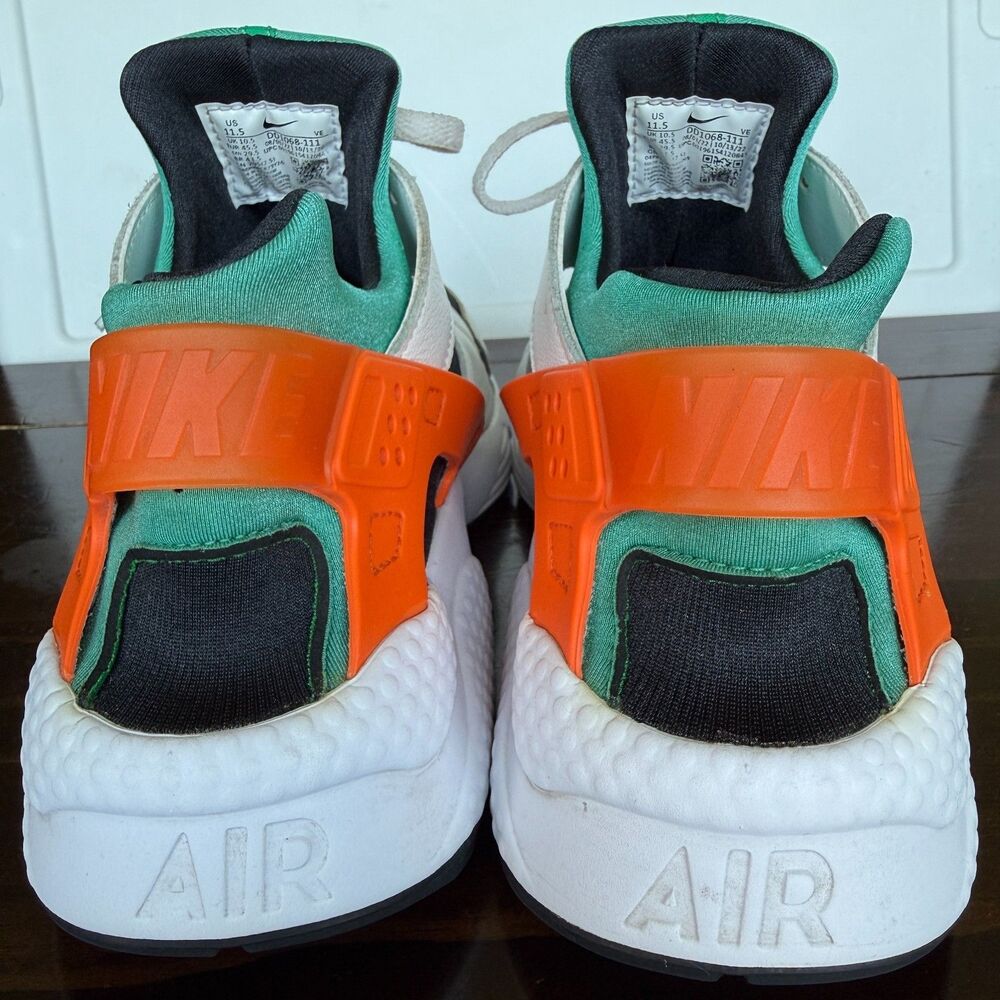 Nike Air Huarache Miami Hurricanes Men’s Size 11.5 New DD1068-111 - Picture 4 of 12